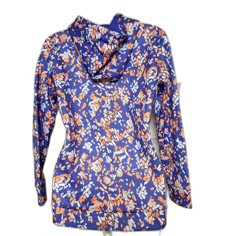 Under Armour Girls Large Fleece Hoodie Purple Paint Splatter Print NWT